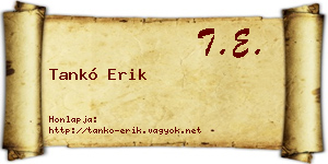 Tankó Erik névjegykártya
